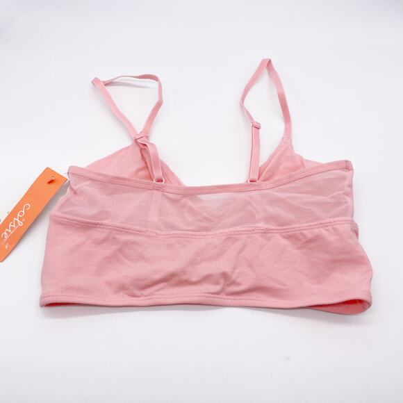 Colsie Women's Ruched Front Pink Bralette Top Size S - Picture 5 of 5